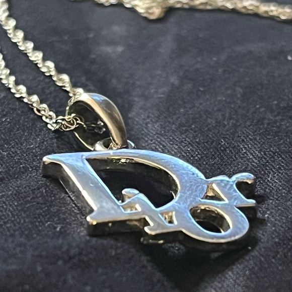 Dior Silver Pendant Necklace .925 Italy Sterling Silver Chain w/Extender - Picture 6 of 17